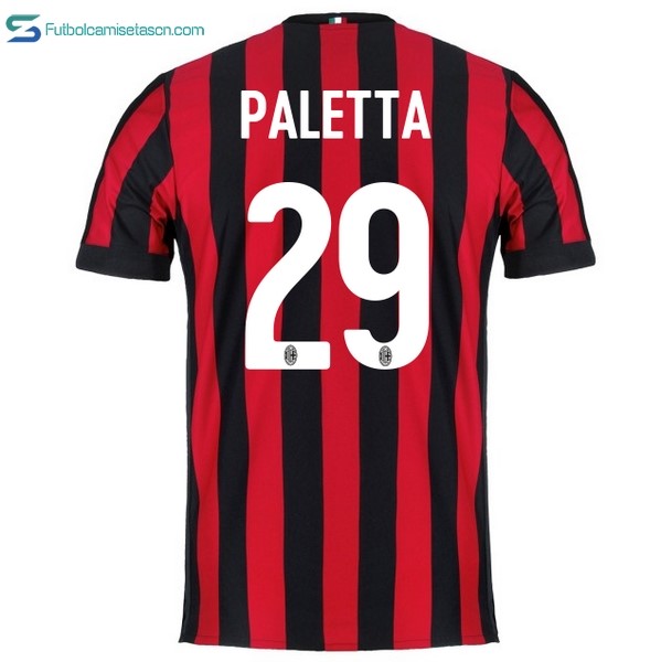 Camiseta Milan 1ª Paletta 2017/18